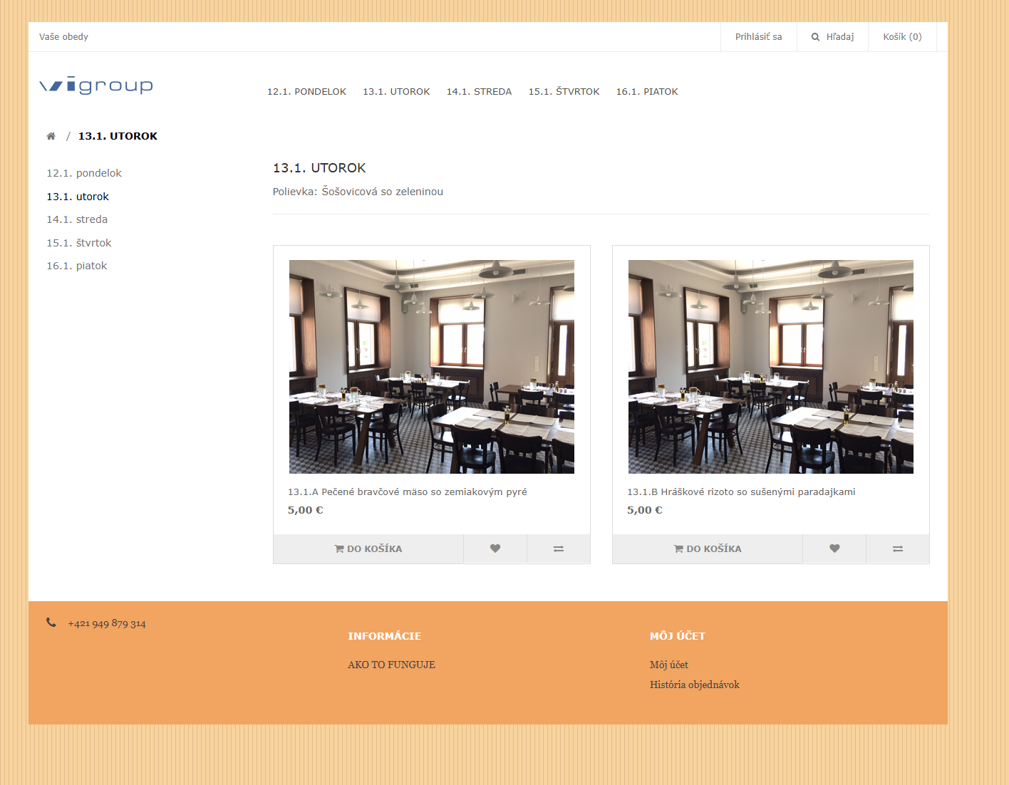 Canteen preorder portal screenshot 1